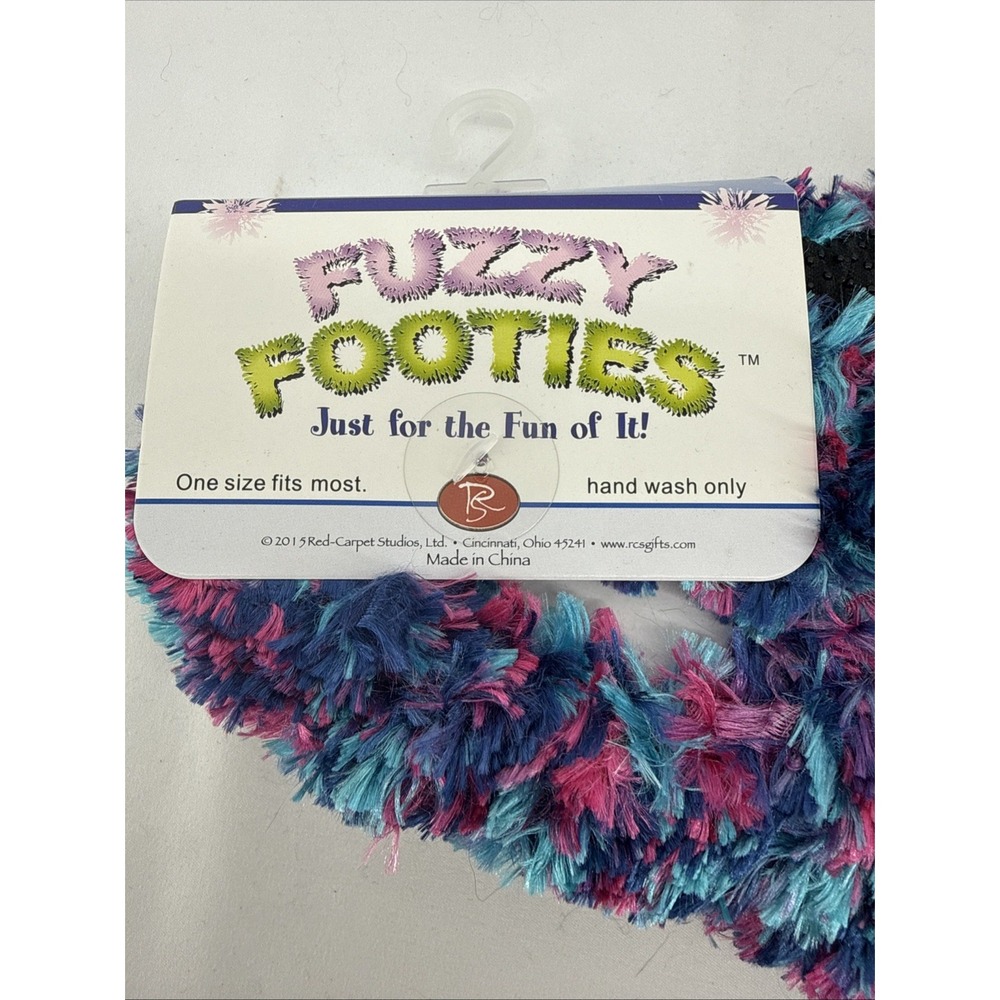 Fuzzy Footies Blue Purple Pink One Size Fits Most - Picture 2 of 4